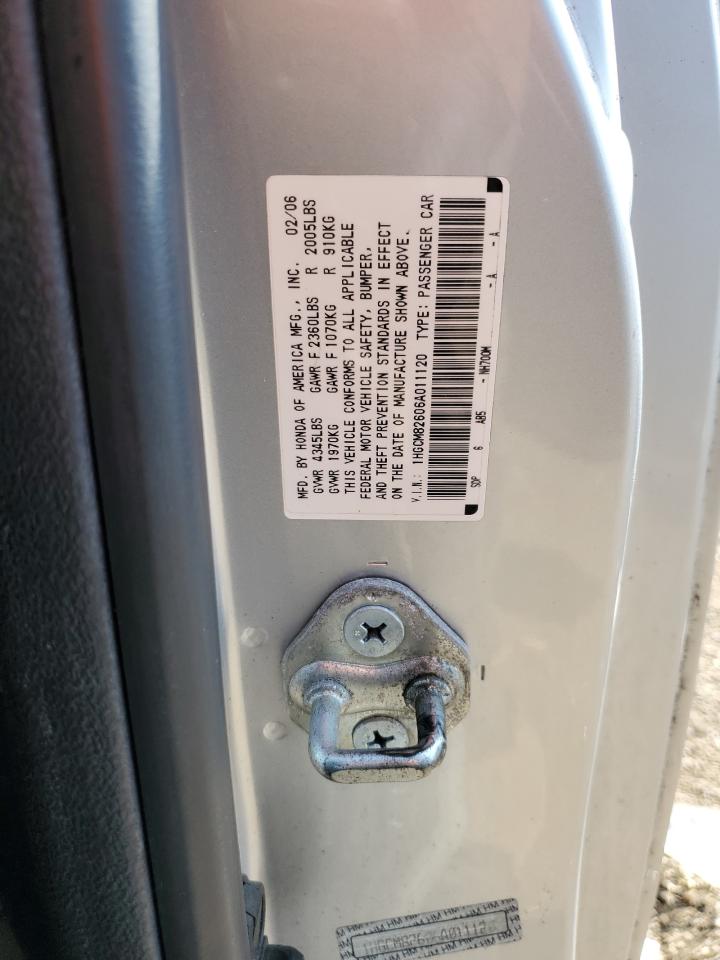 2006 Honda Accord Ex VIN: 1HGCM82606A011120 Lot: 80664565