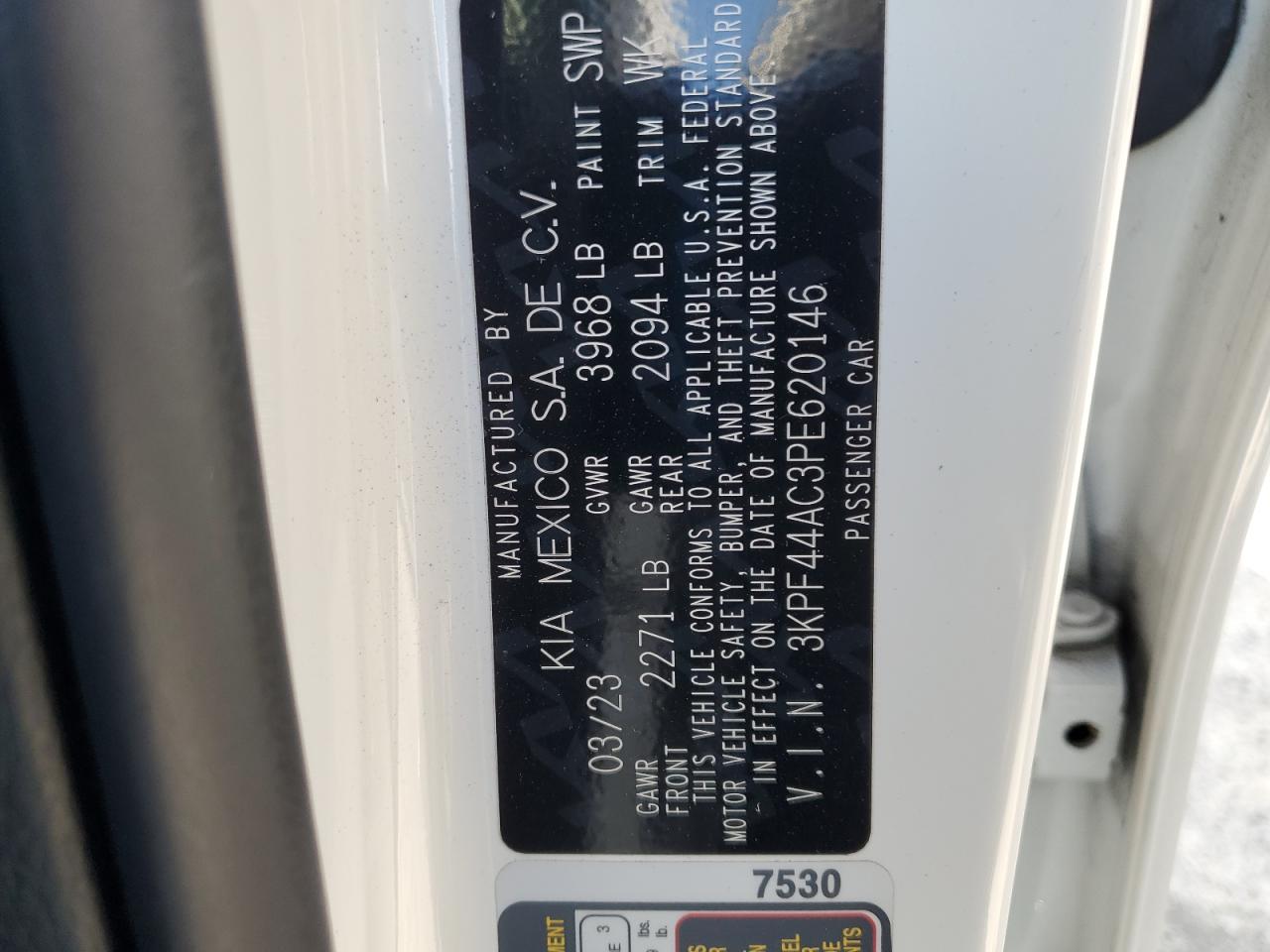 2023 Kia Forte Gt VIN: 3KPF44AC3PE620146 Lot: 80308965