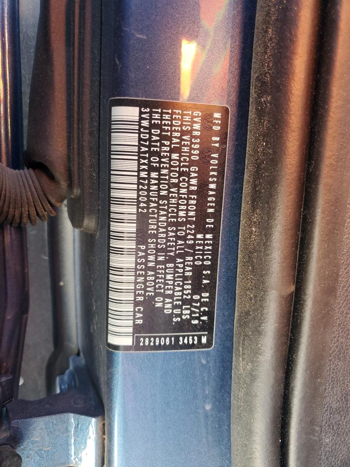 2019 Volkswagen Beetle Se VIN: 3VWJD7ATXKM720042 Lot: 84770445