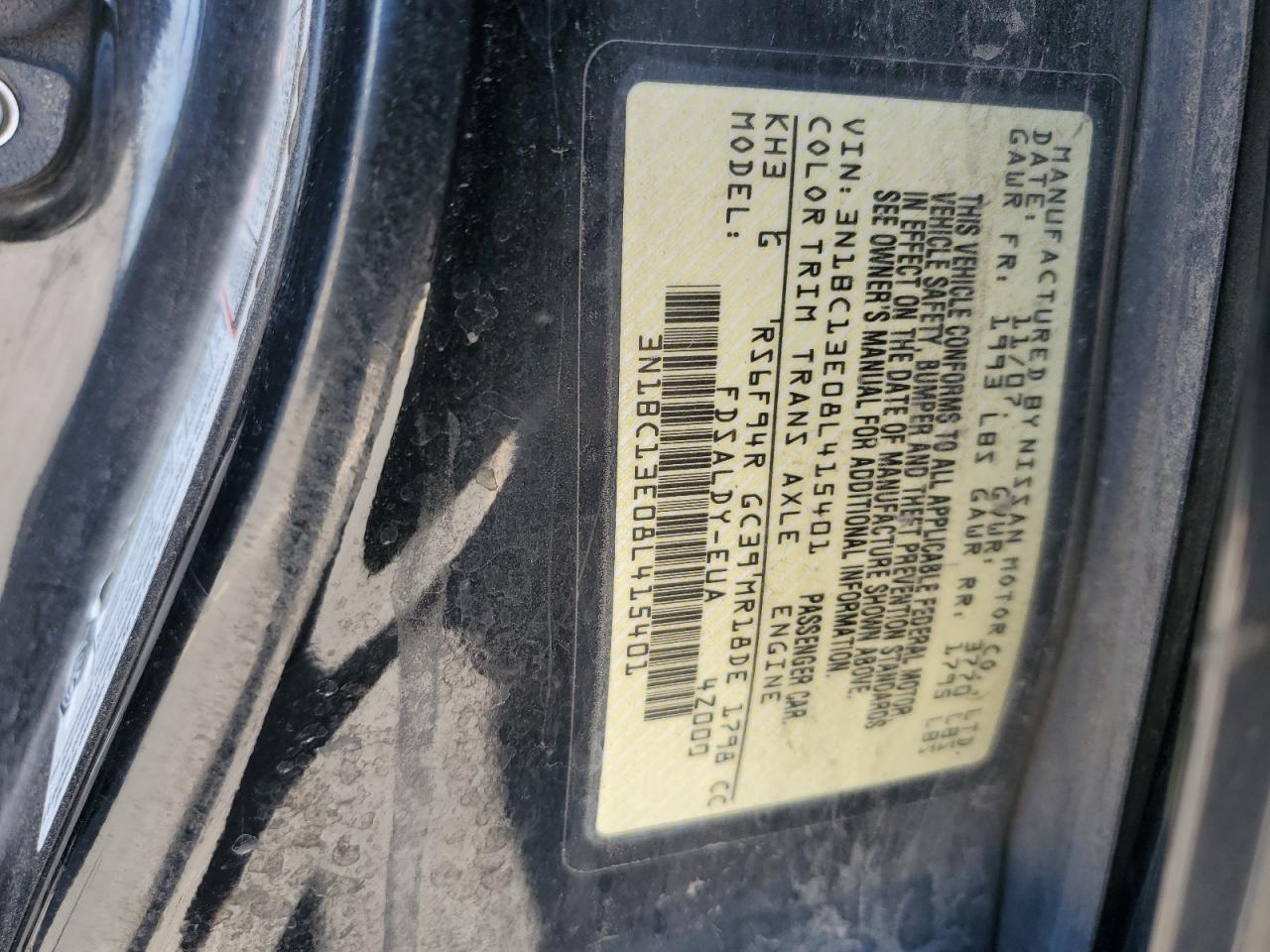 2008 Nissan Versa S VIN: 3N1BC13E08L415401 Lot: 84217675