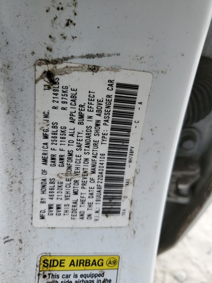 2013 Acura Tl VIN: 19UUA8F22DA004106 Lot: 84404585