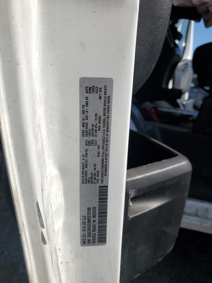 2021 Ram Promaster 2500 2500 High VIN: 3C6LRVDG9ME570199 Lot: 80541755