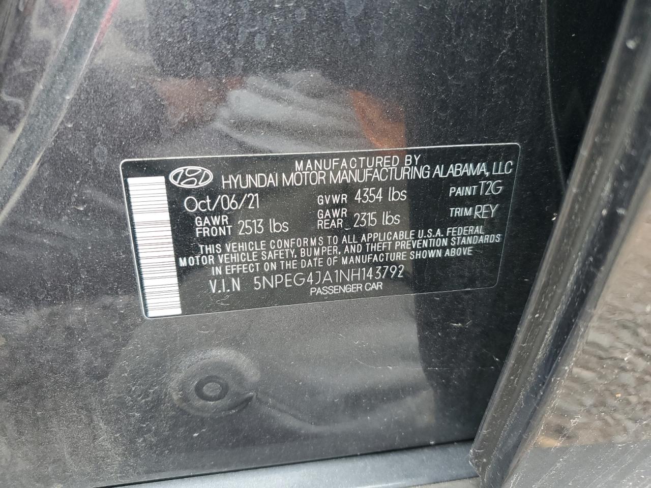 2022 Hyundai Sonata Se VIN: 5NPEG4JA1NH143792 Lot: 83973815