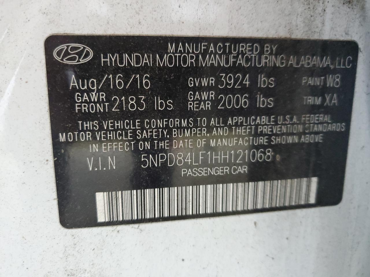 2017 Hyundai Elantra Se VIN: 5NPD84LF1HH121068 Lot: 81079725