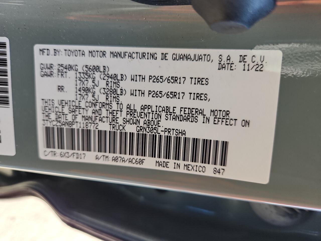 2023 Toyota Tacoma Double Cab VIN: 3TYCZ5AN8PT118772 Lot: 80538765