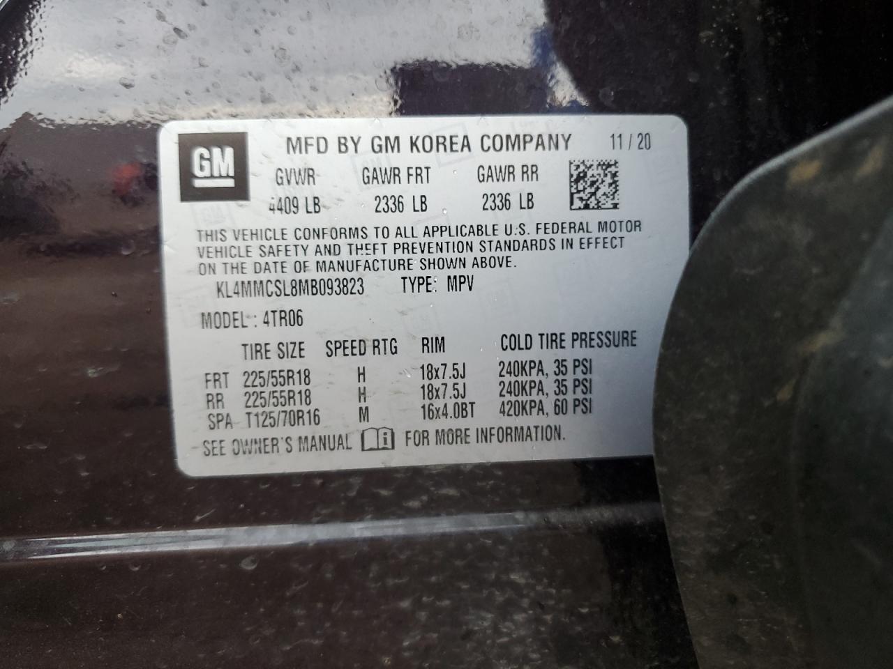 2021 Buick Encore Gx Preferred VIN: KL4MMCSL8MB093823 Lot: 71779575