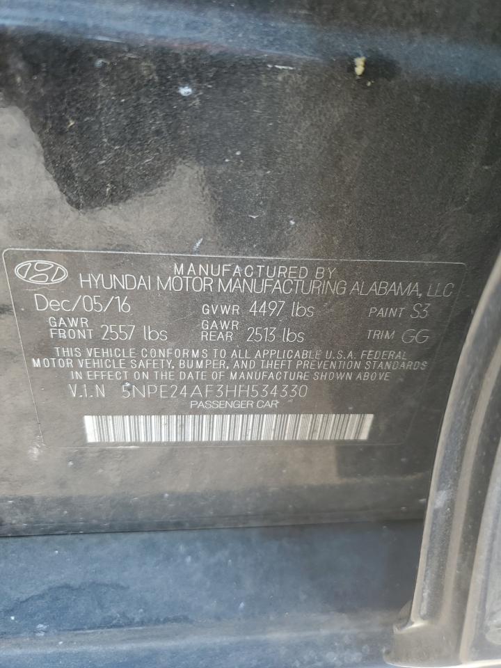 2017 Hyundai Sonata Se VIN: 5NPE24AF3HH534330 Lot: 80900615