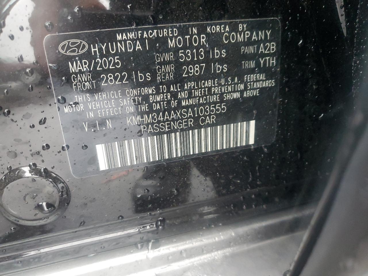 2025 Hyundai Ioniq 6 Sel VIN: KMHM34AAXSA103555 Lot: 81090775