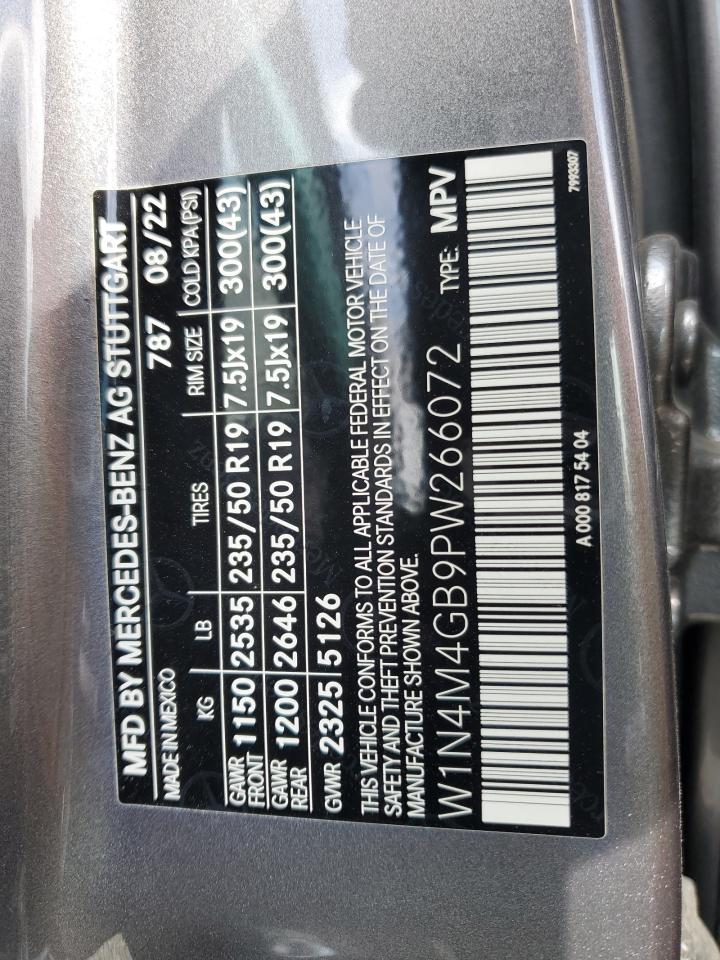 2023 Mercedes-Benz Glb 250 VIN: W1N4M4GB9PW266072 Lot: 70906935