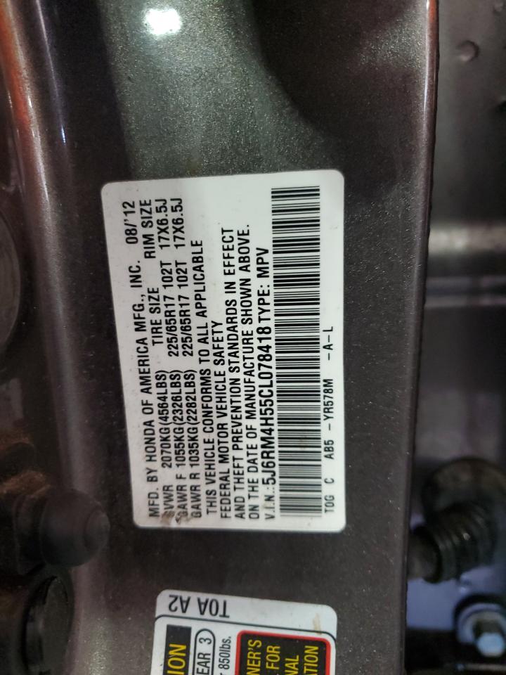 2012 Honda Cr-V Ex VIN: 5J6RM4H55CL078418 Lot: 84174155