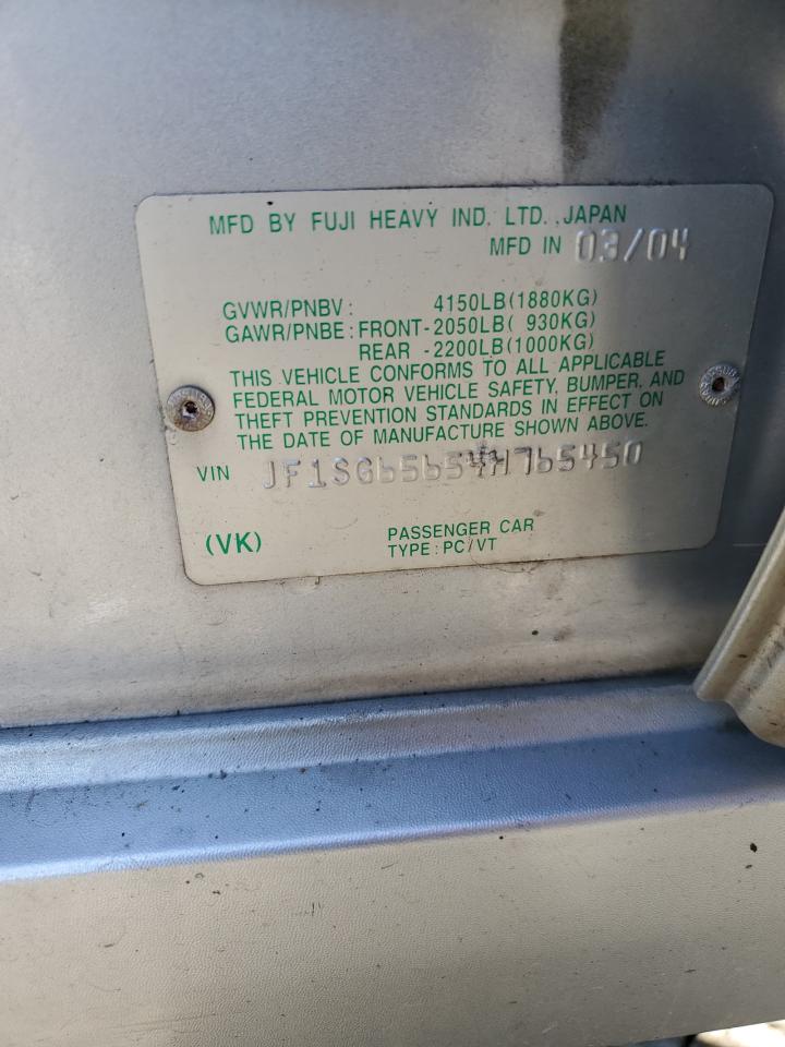 2004 Subaru Forester 2.5Xs VIN: JF1SG65654H765450 Lot: 80617415