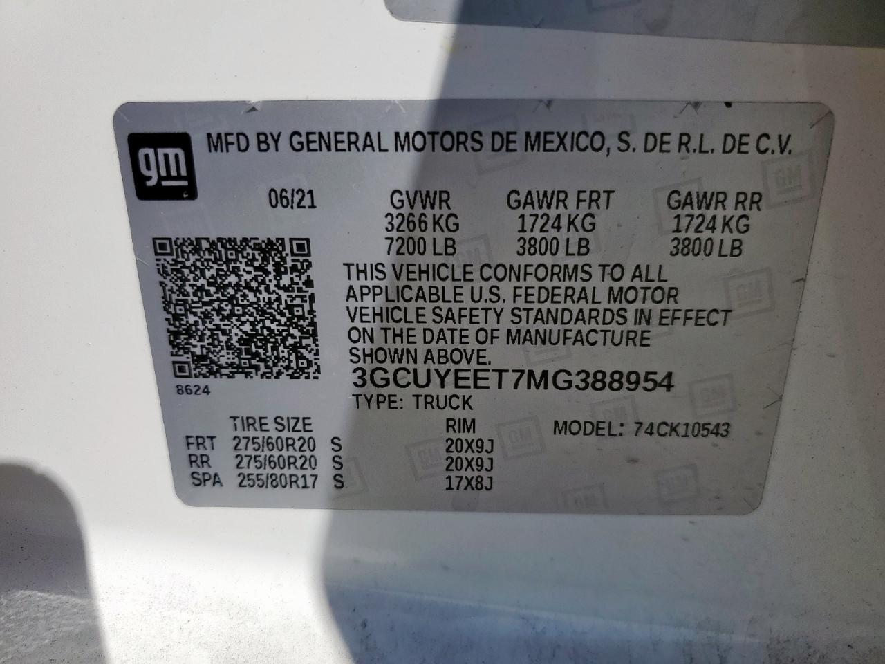 2021 Chevrolet Silverado K1500 Rst VIN: 3GCUYEET7MG388954 Lot: 81329665