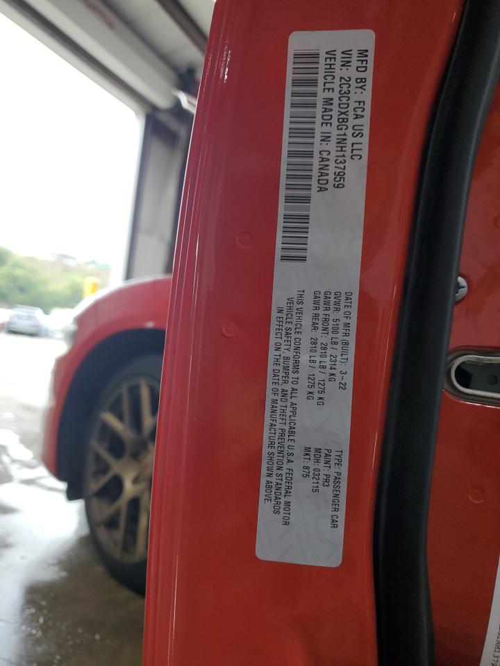 2022 Dodge Charger Sxt VIN: 2C3CDXBG1NH137959 Lot: 71502905