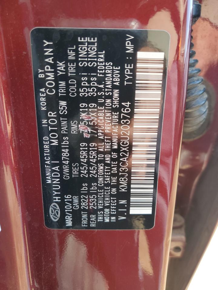 2016 Hyundai Tucson Limited VIN: KM8J3CA2XGU203764 Lot: 80660075