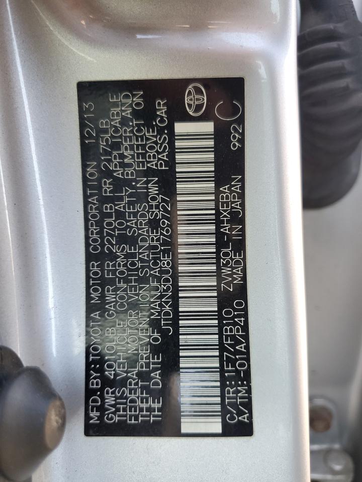 2014 Toyota Prius VIN: JTDKN3DU8E1769727 Lot: 81857855