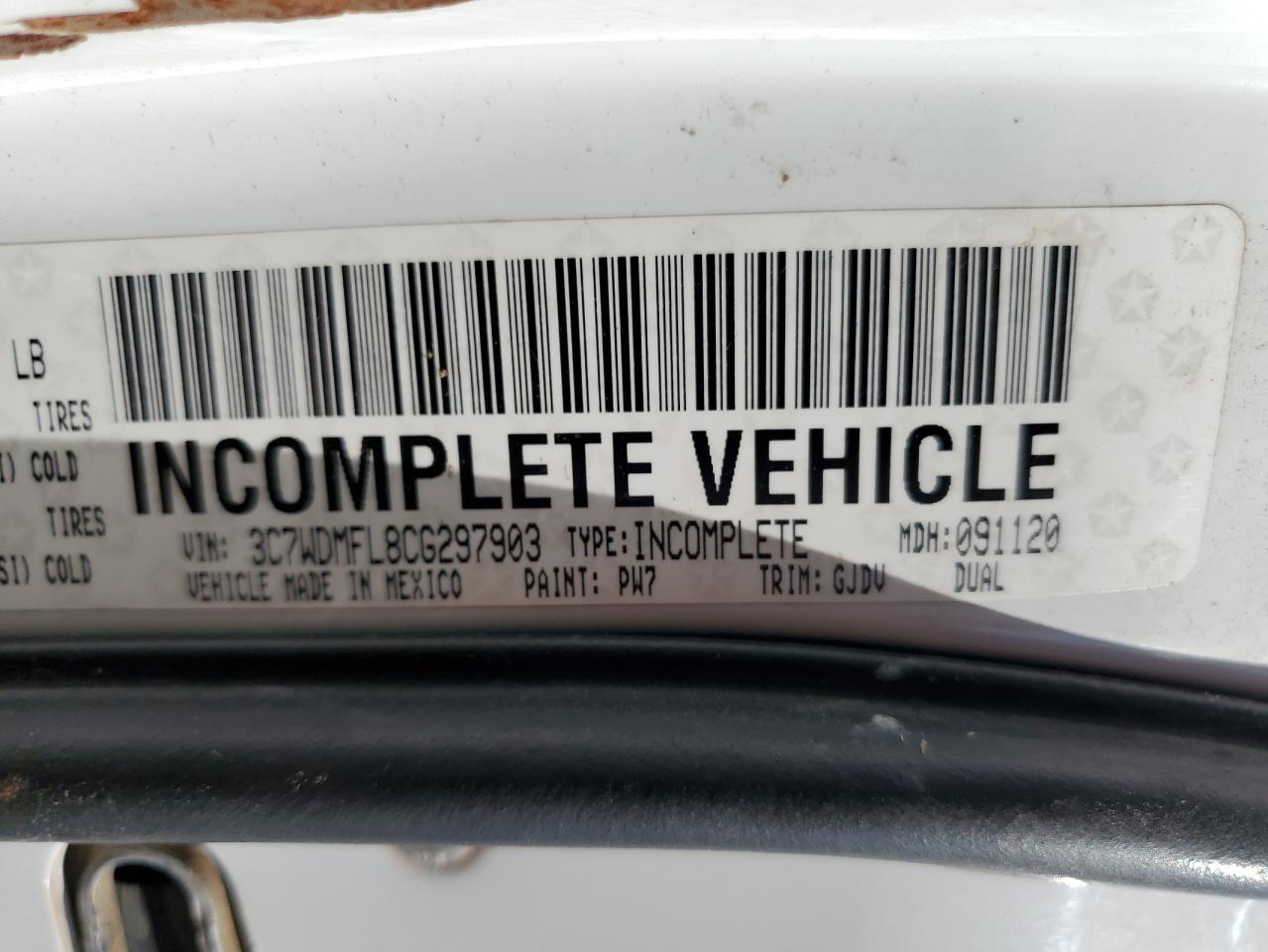 2012 Dodge Ram 5500 St VIN: 3C7WDMFL8CG297903 Lot: 71591165