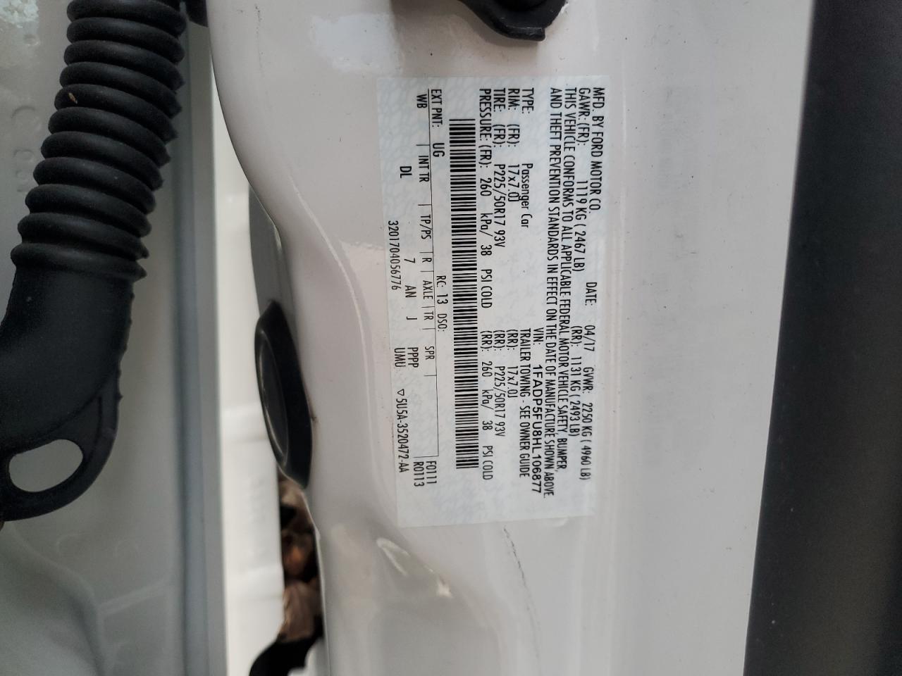 2017 Ford C-Max Titanium VIN: 1FADP5FU8HL106877 Lot: 71734905