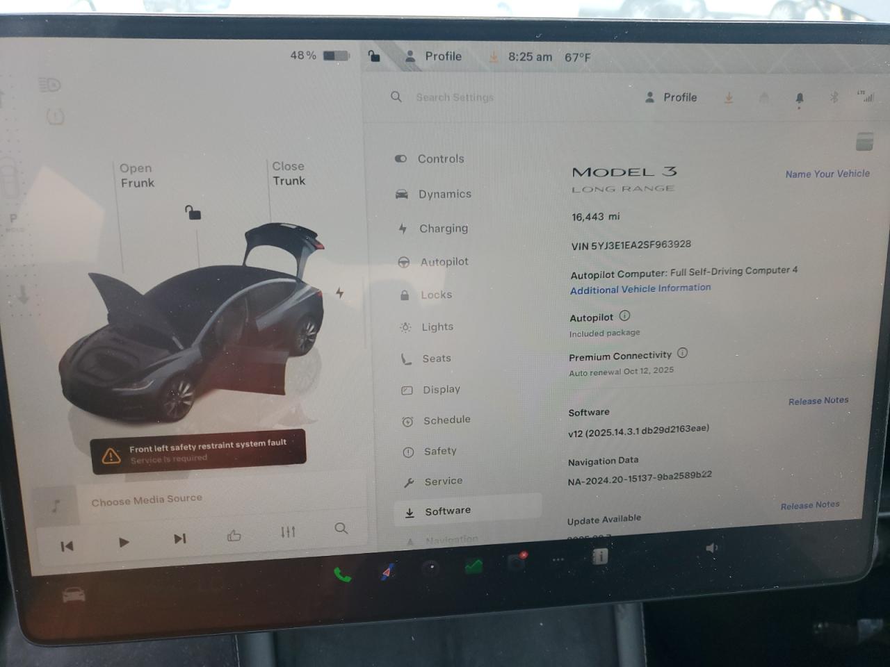 2025 Tesla Model 3 VIN: 5YJ3E1EA2SF963928 Lot: 84186475