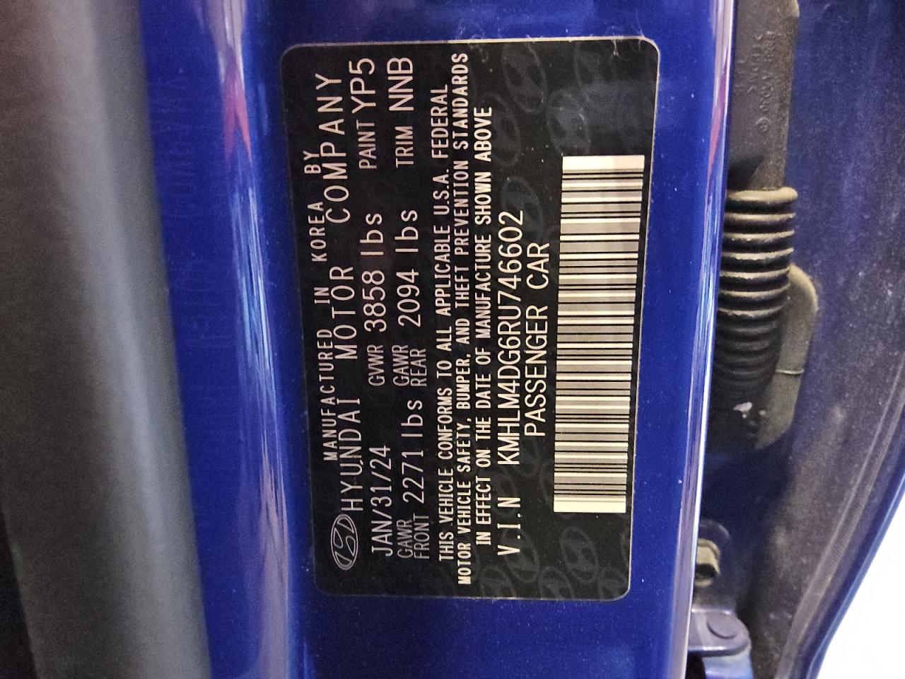 2024 Hyundai Elantra Sel VIN: KMHLM4DG6RU746602 Lot: 82114985