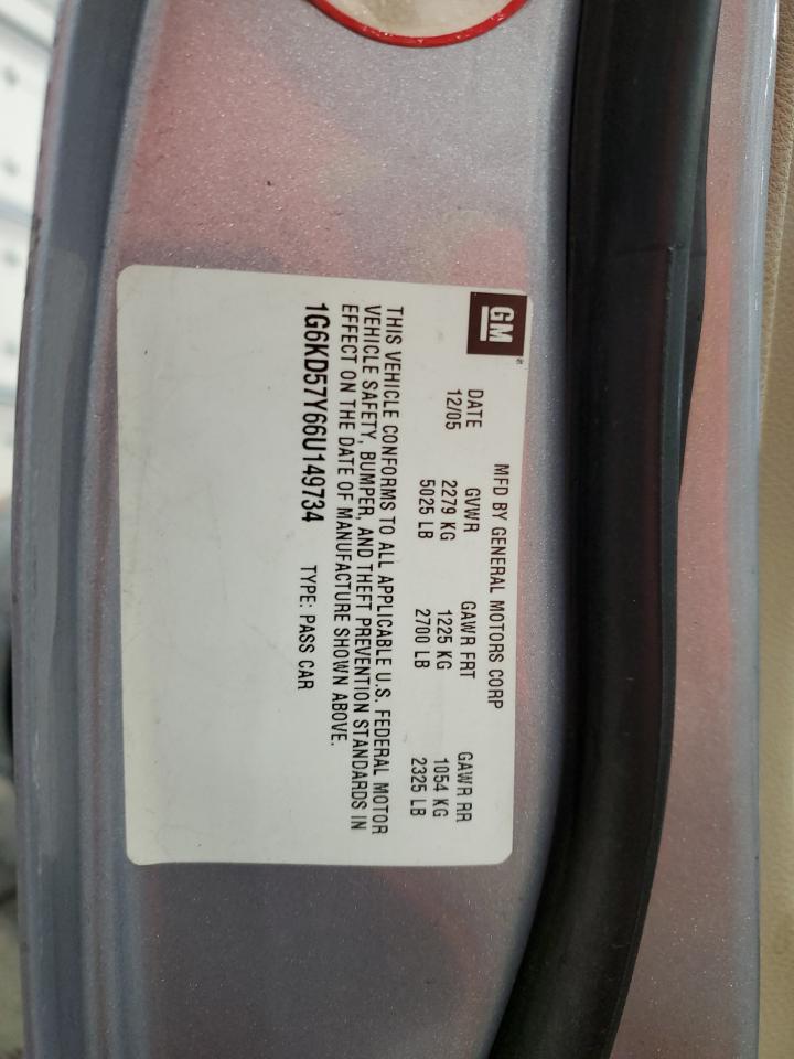 2006 Cadillac Dts VIN: 1G6KD57Y66U149734 Lot: 84398405