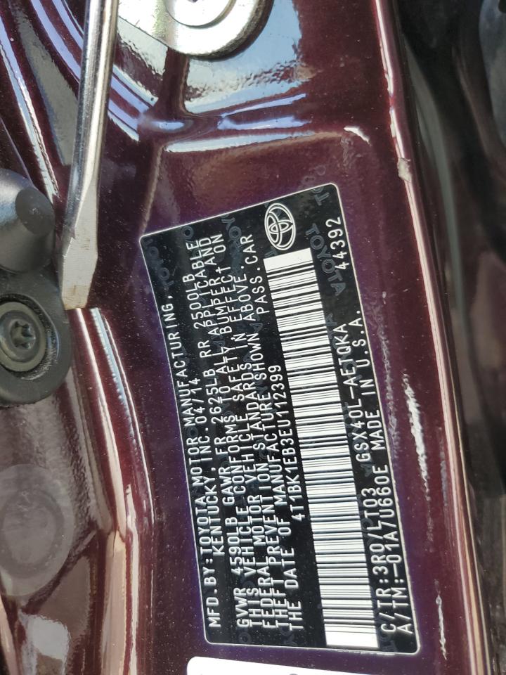 2014 Toyota Avalon Base VIN: 4T1BK1EB3EU112399 Lot: 70283965