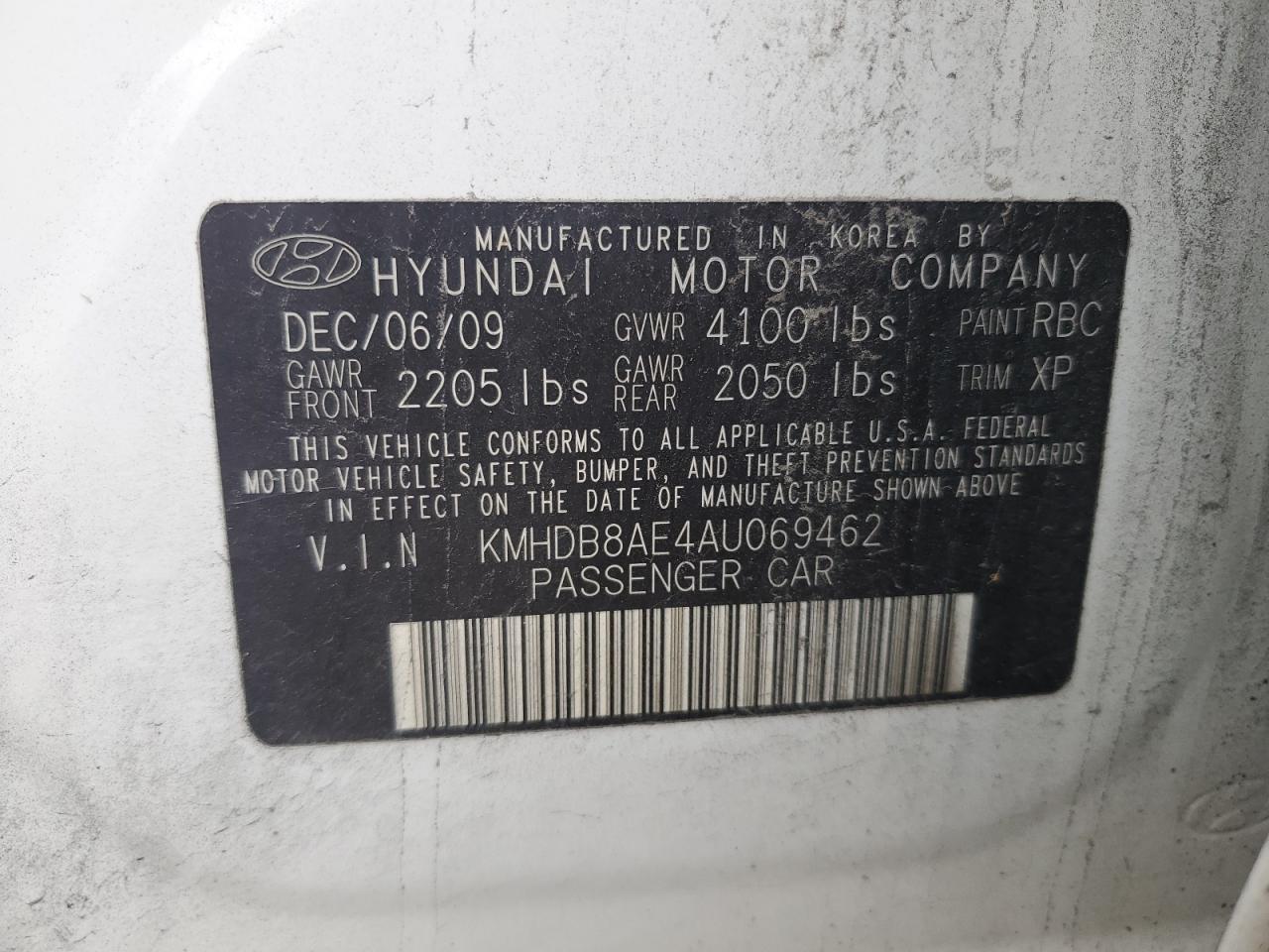 2010 Hyundai Elantra Touring Gls VIN: KMHDB8AE4AU069462 Lot: 83865775