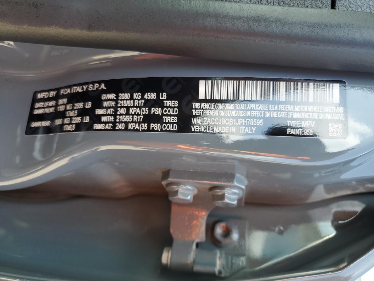 2018 Jeep Renegade Trailhawk VIN: ZACCJBCB1JPH78595 Lot: 71505545