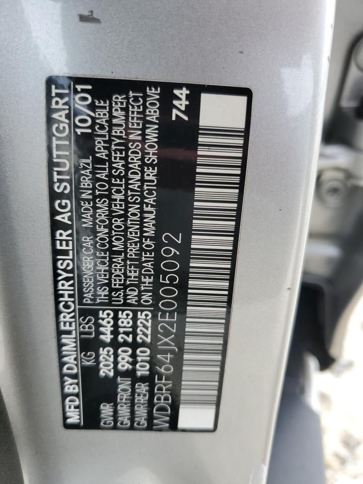 2002 Mercedes-Benz C 320 VIN: WDBRF64JX2E005092 Lot: 71613775