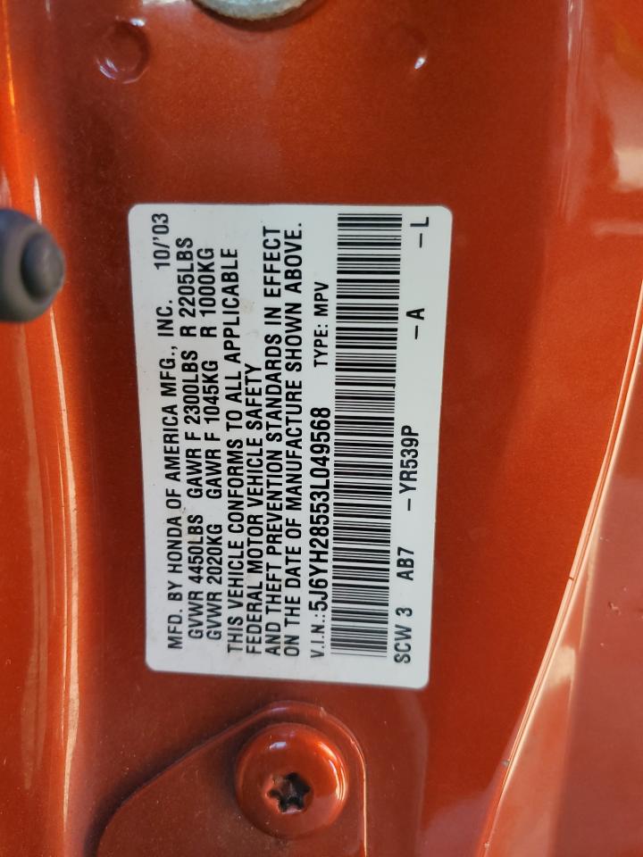 2003 Honda Element Ex VIN: 5J6YH28553L049568 Lot: 71532965