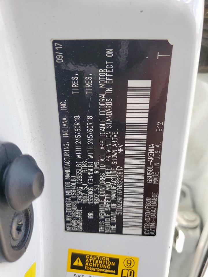 2017 Toyota Highlander Le VIN: 5TDZZRFH7HS233817 Lot: 81583085