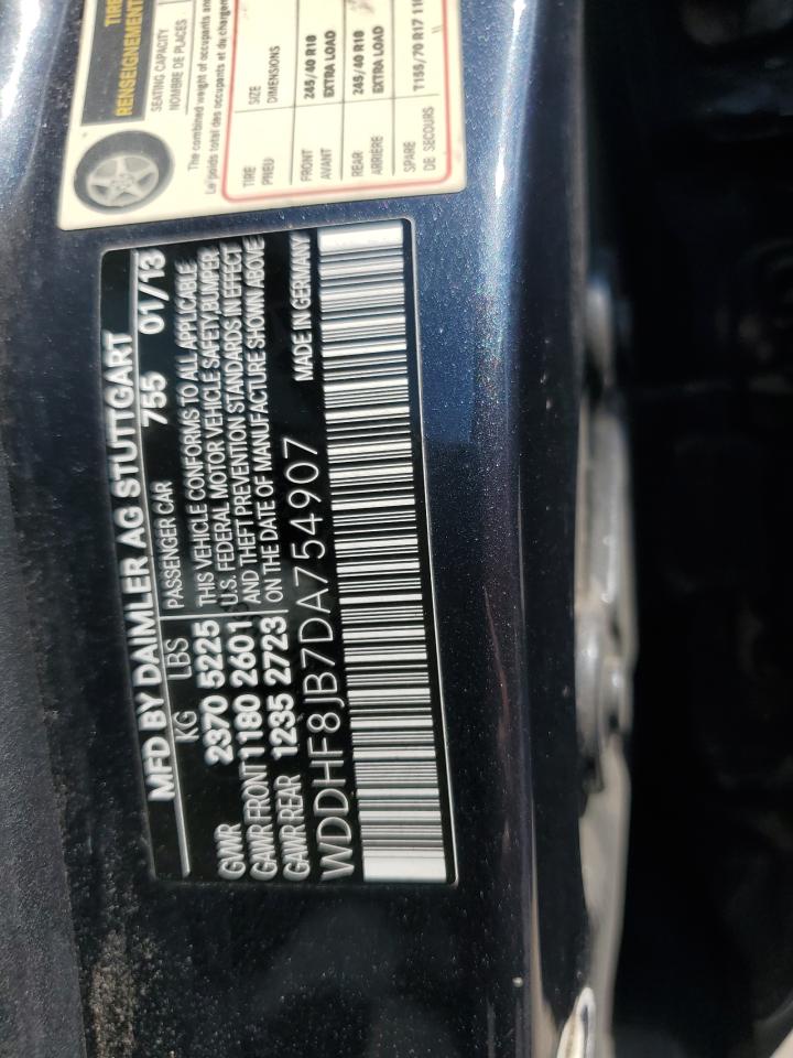 2013 Mercedes-Benz E 350 4Matic VIN: WDDHF8JB7DA754907 Lot: 80645015