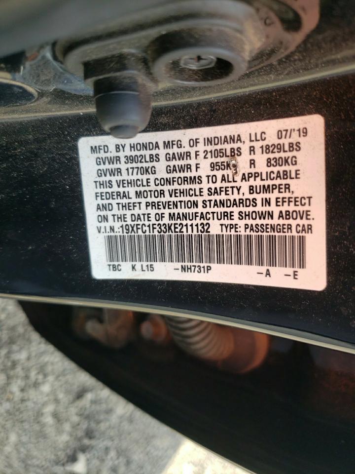 2019 Honda Civic Ex VIN: 19XFC1F33KE211132 Lot: 84271975