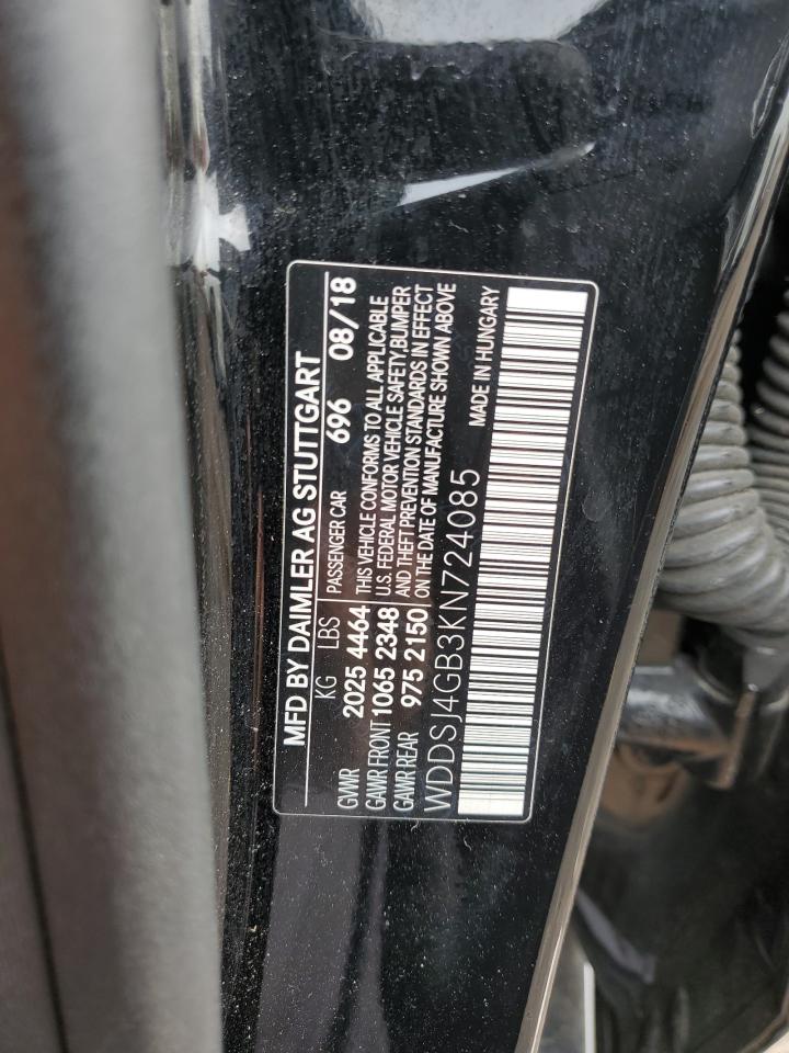 2019 Mercedes-Benz Cla 250 4Matic VIN: WDDSJ4GB3KN724085 Lot: 81882735