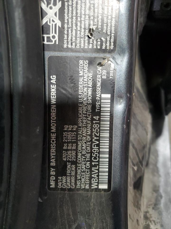 2015 BMW X1 xDrive28I VIN: WBAVL1C59FVY25814 Lot: 83848325