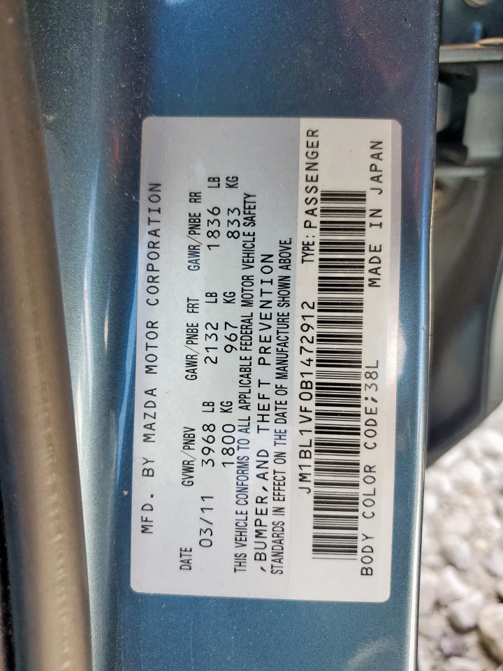 2011 Mazda 3 I VIN: JM1BL1VF0B1472912 Lot: 71369155