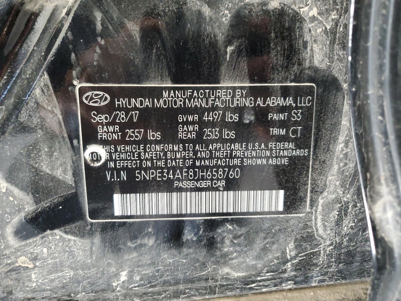 2018 Hyundai Sonata Sport VIN: 5NPE34AF8JH658760 Lot: 81001595