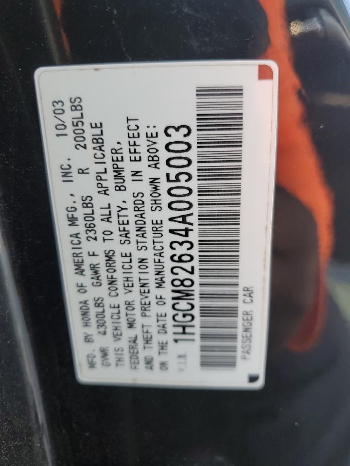 2004 Honda Accord Ex VIN: 1HGCM82634A005003 Lot: 81790125