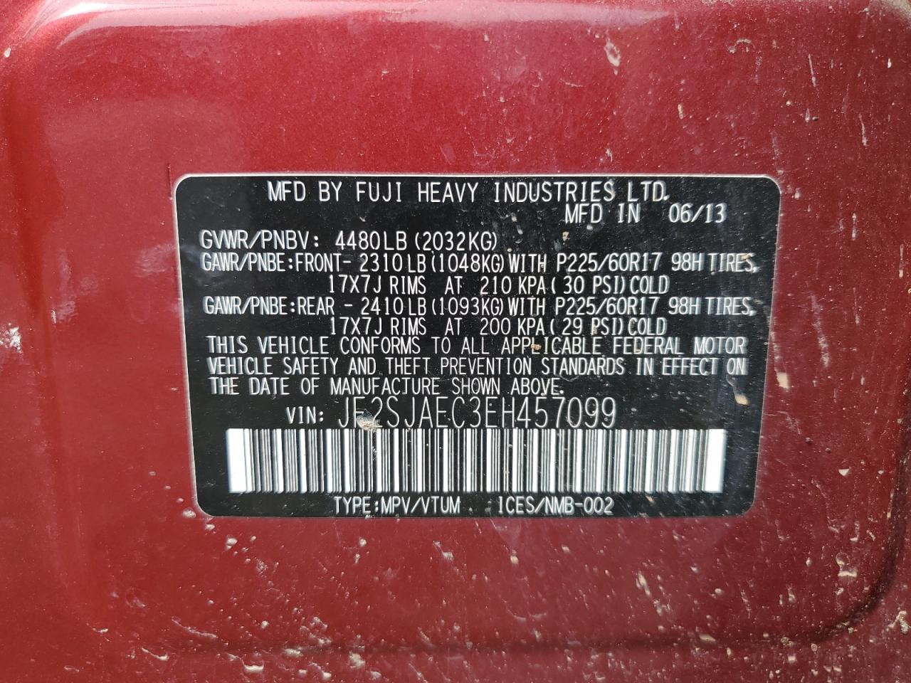 2014 Subaru Forester 2.5I Premium VIN: JF2SJAEC3EH457099 Lot: 81821635