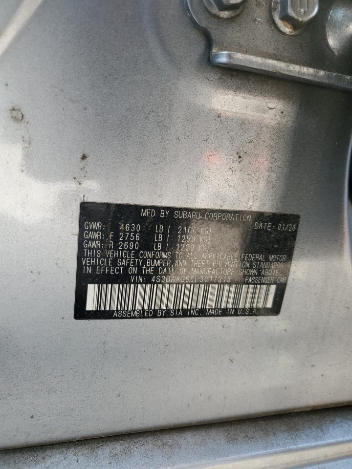 2020 Subaru Legacy Sport VIN: 4S3BWAG66L3017315 Lot: 70699795