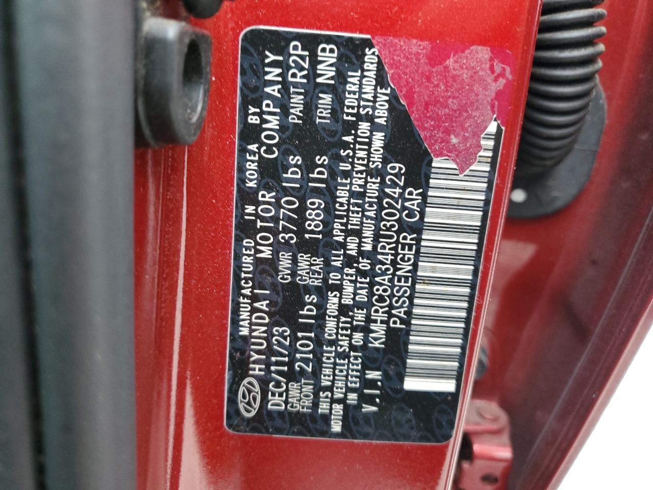 2024 Hyundai Venue Sel VIN: KMHRC8A34RU302429 Lot: 81820225