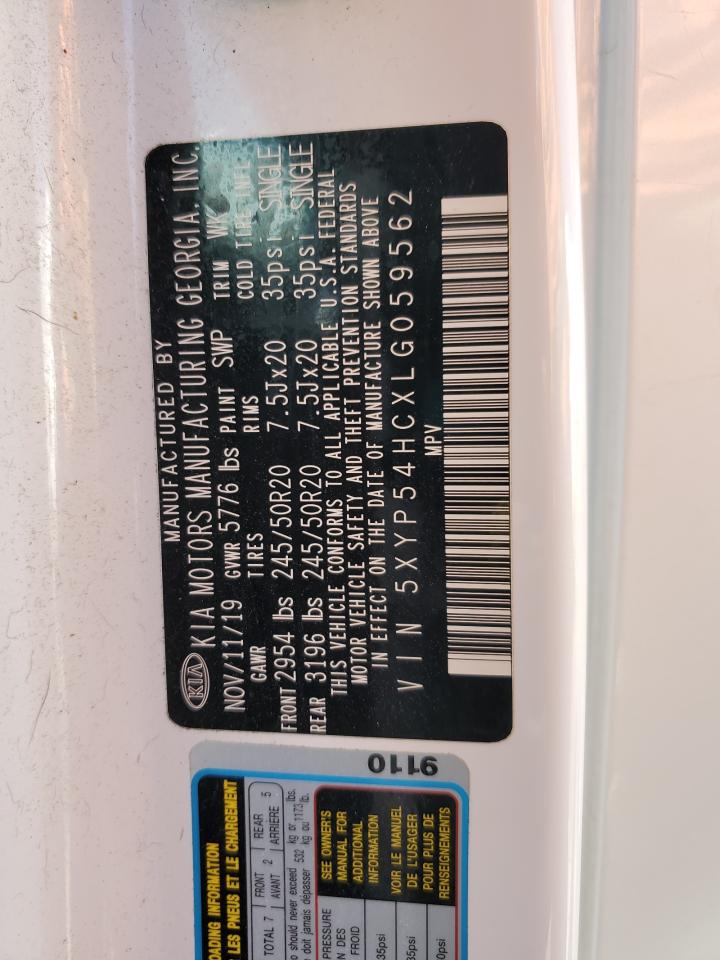 2020 Kia Telluride Sx VIN: 5XYP54HCXLG059562 Lot: 81526275