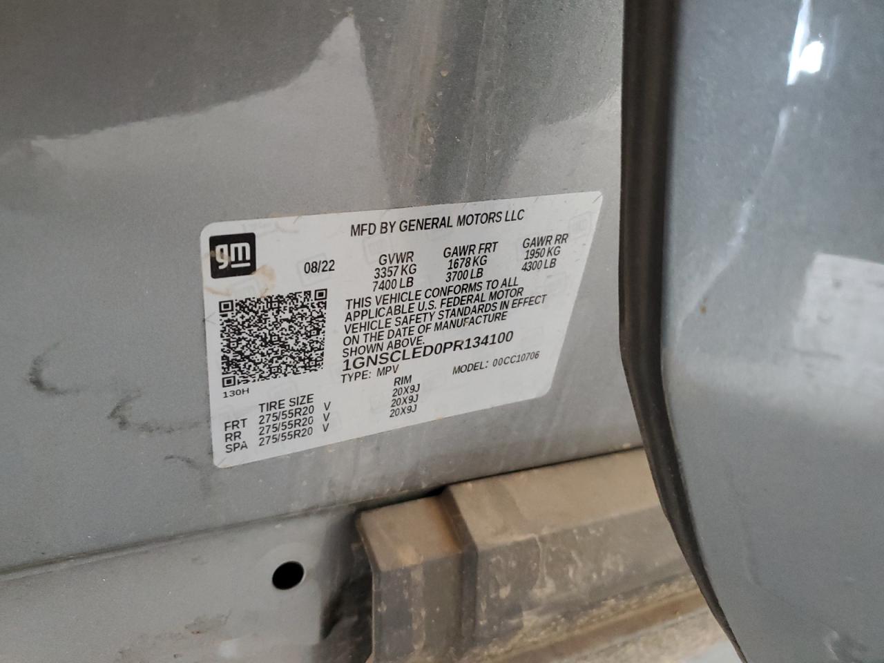 2023 Chevrolet Tahoe C1500 VIN: 1GNSCLED0PR134100 Lot: 80204375