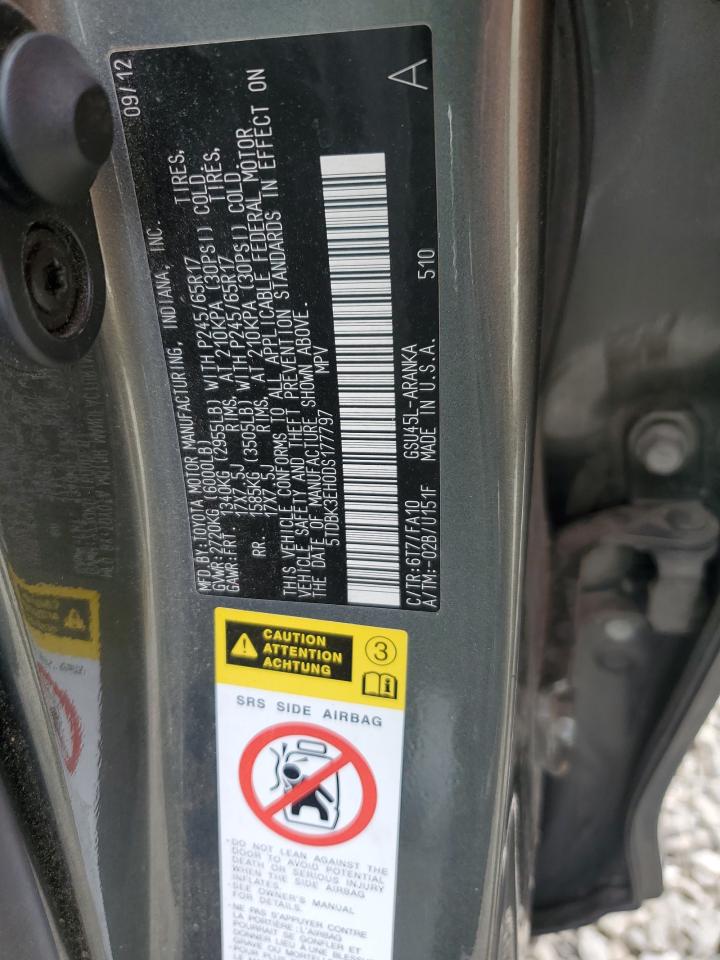 2013 Toyota Highlander Base VIN: 5TDBK3EH0DS177797 Lot: 81304895