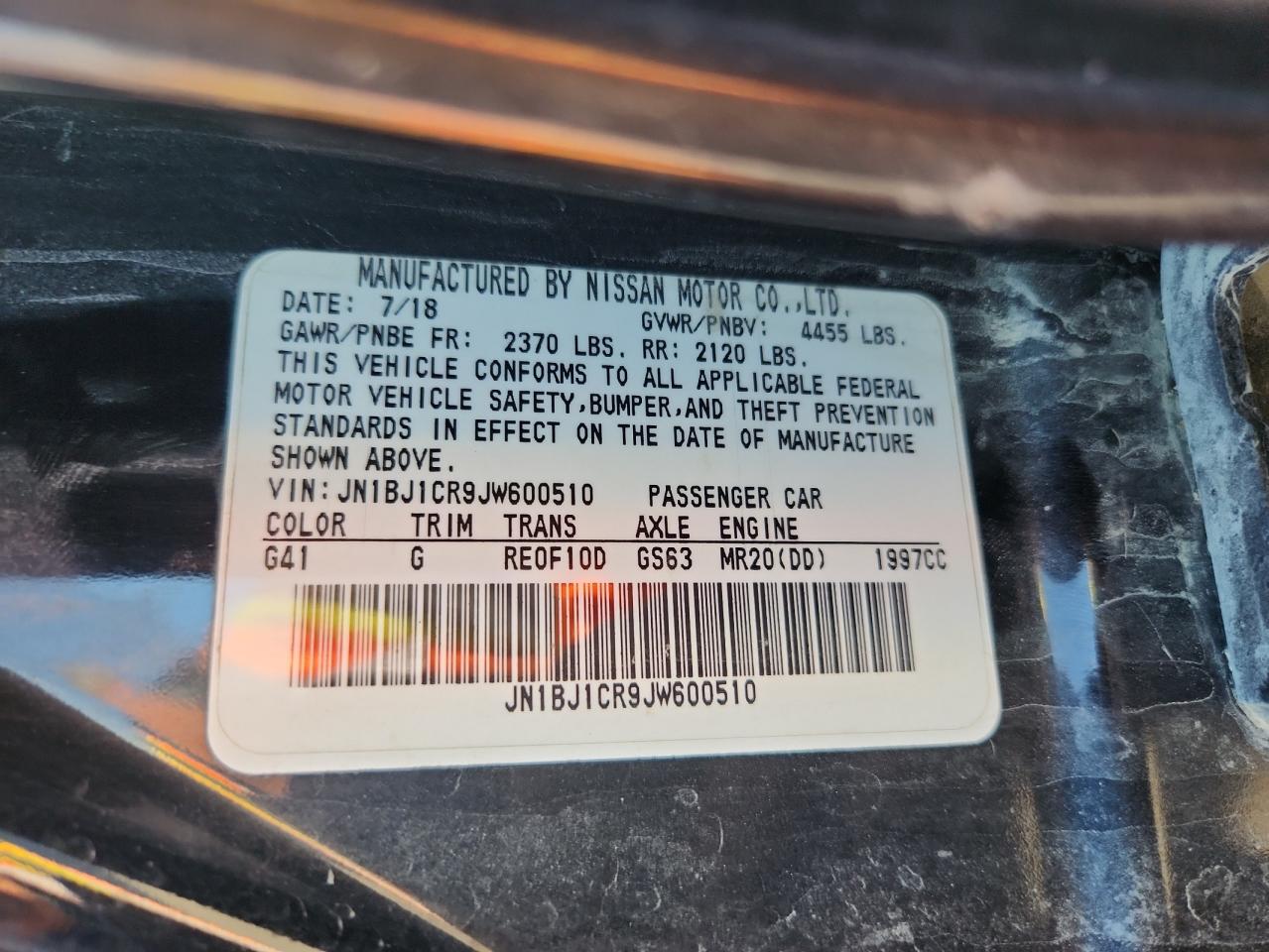 2018 Nissan Rogue Sport S VIN: JN1BJ1CR9JW600510 Lot: 71260925