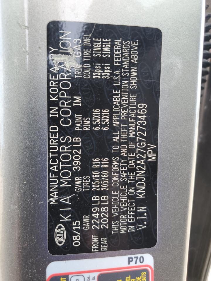 2016 Kia Soul VIN: KNDJN2A27G7273469 Lot: 81077905