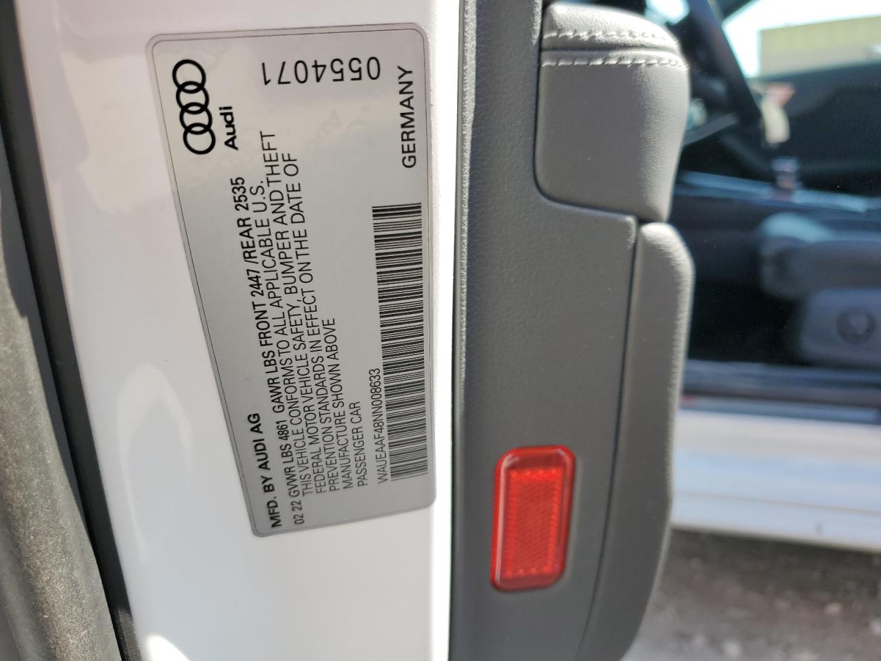 2022 Audi A4 Premium Plus 45 VIN: WAUEAAF48NN008633 Lot: 80571085