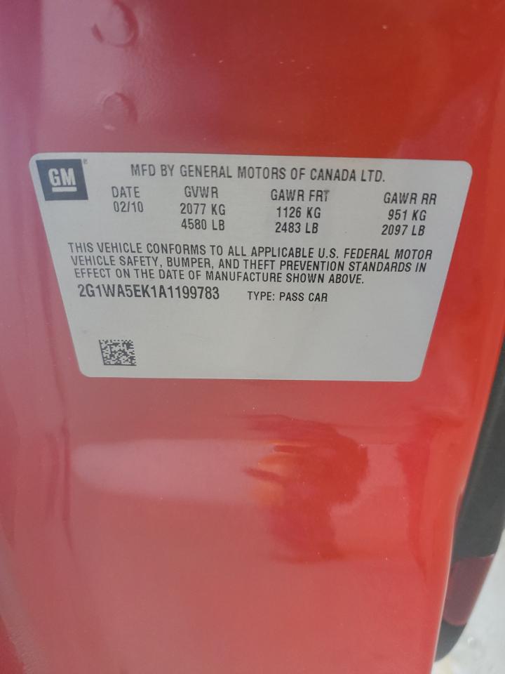 2010 Chevrolet Impala Ls VIN: 2G1WA5EK1A1199783 Lot: 71064365