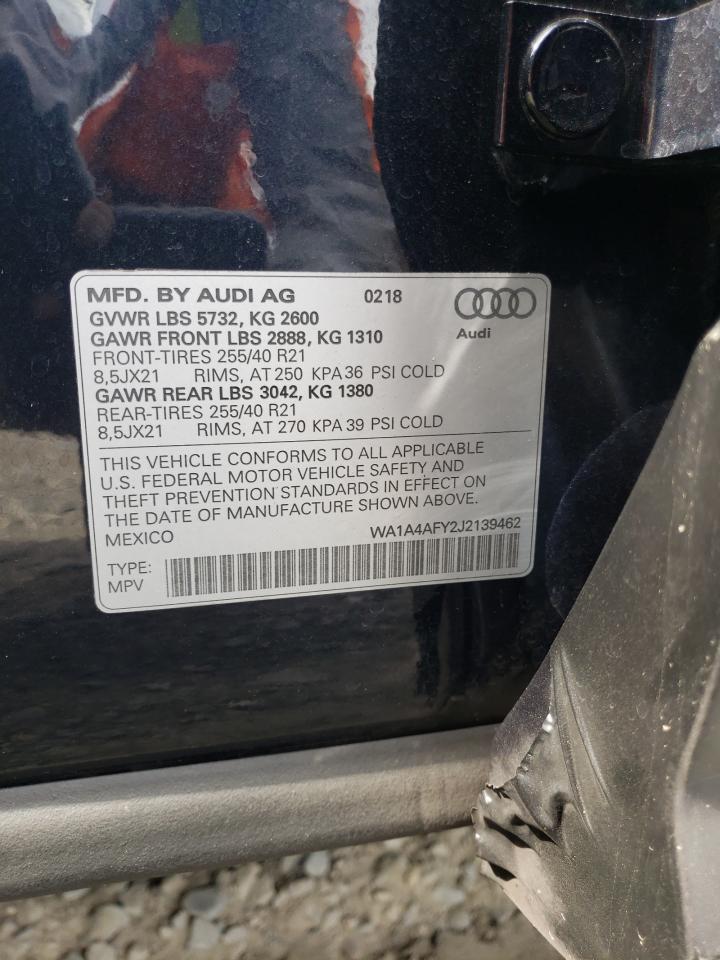 2018 Audi Sq5 Premium Plus VIN: WA1A4AFY2J2139462 Lot: 81436355