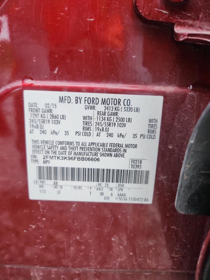 2015 Ford Edge Titanium VIN: 2FMTK3K96FBB06606 Lot: 82095835