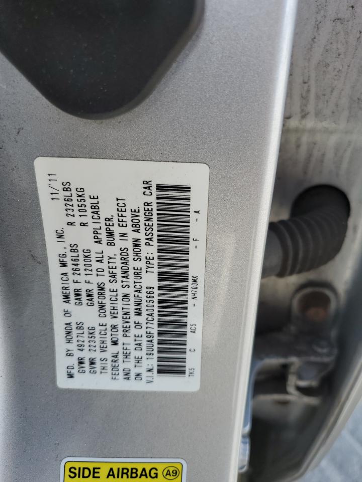 2012 Acura Tl VIN: 19UUA9F77CA005669 Lot: 71321345